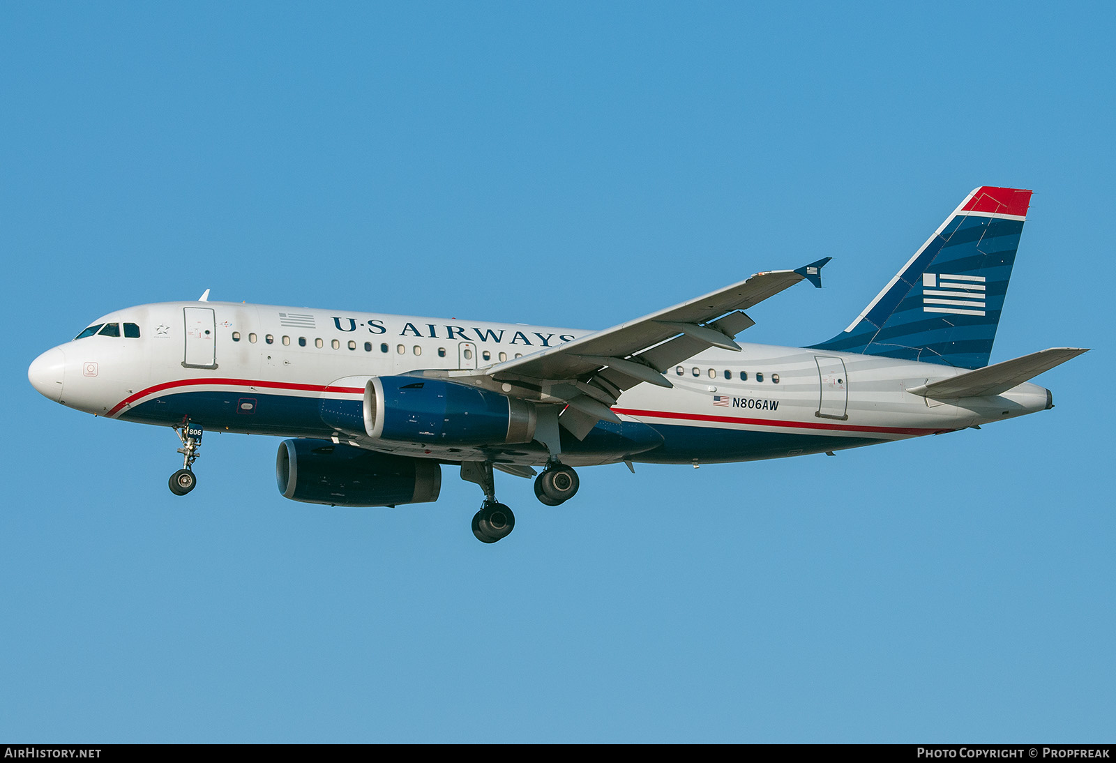Aircraft Photo of N806AW | Airbus A319-132 | US Airways | AirHistory.net #612602