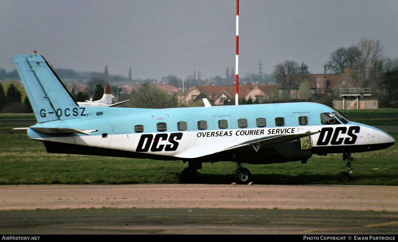 Aircraft Photo of G-OCSZ | Embraer EMB-110P1 Bandeirante | Overseas Courier Service - OCS | AirHistory.net #612770
