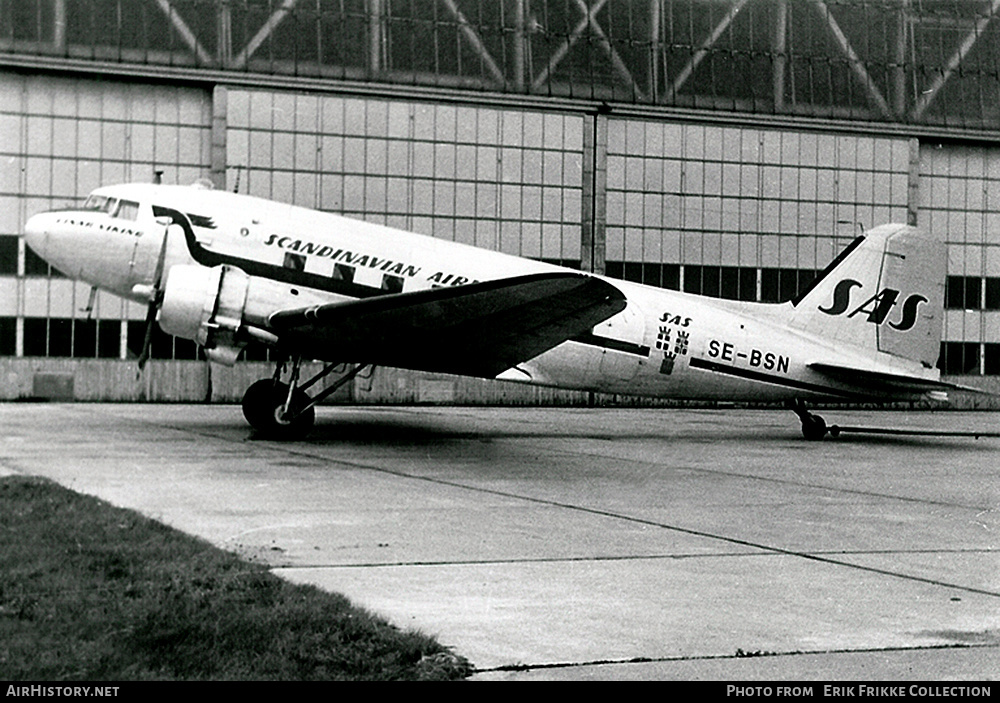 Aircraft Photo of SE-BSN | Douglas C-53D Skytrooper | Scandinavian Airlines System - SAS | AirHistory.net #612963