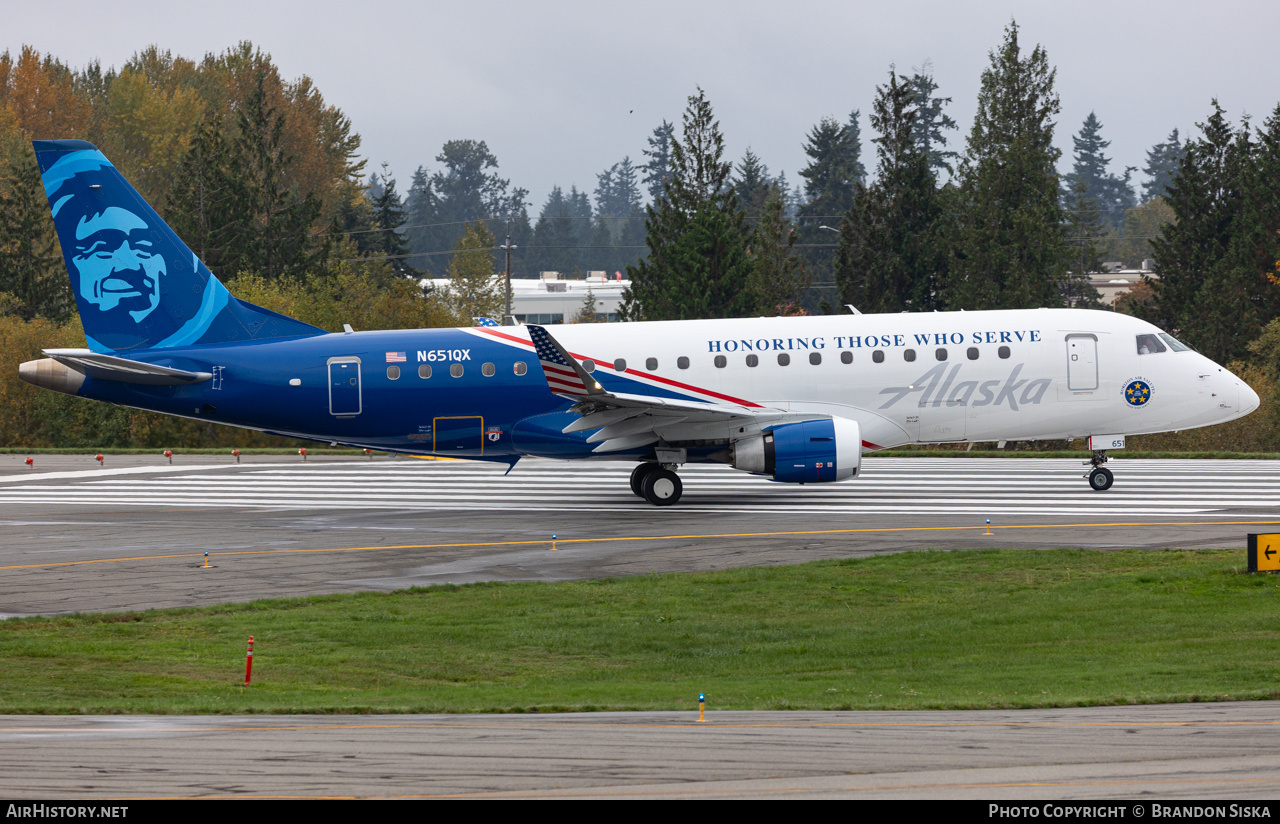 Aircraft Photo of N651QX | Embraer 175LR (ERJ-170-200LR) | Alaska Airlines | AirHistory.net #613140