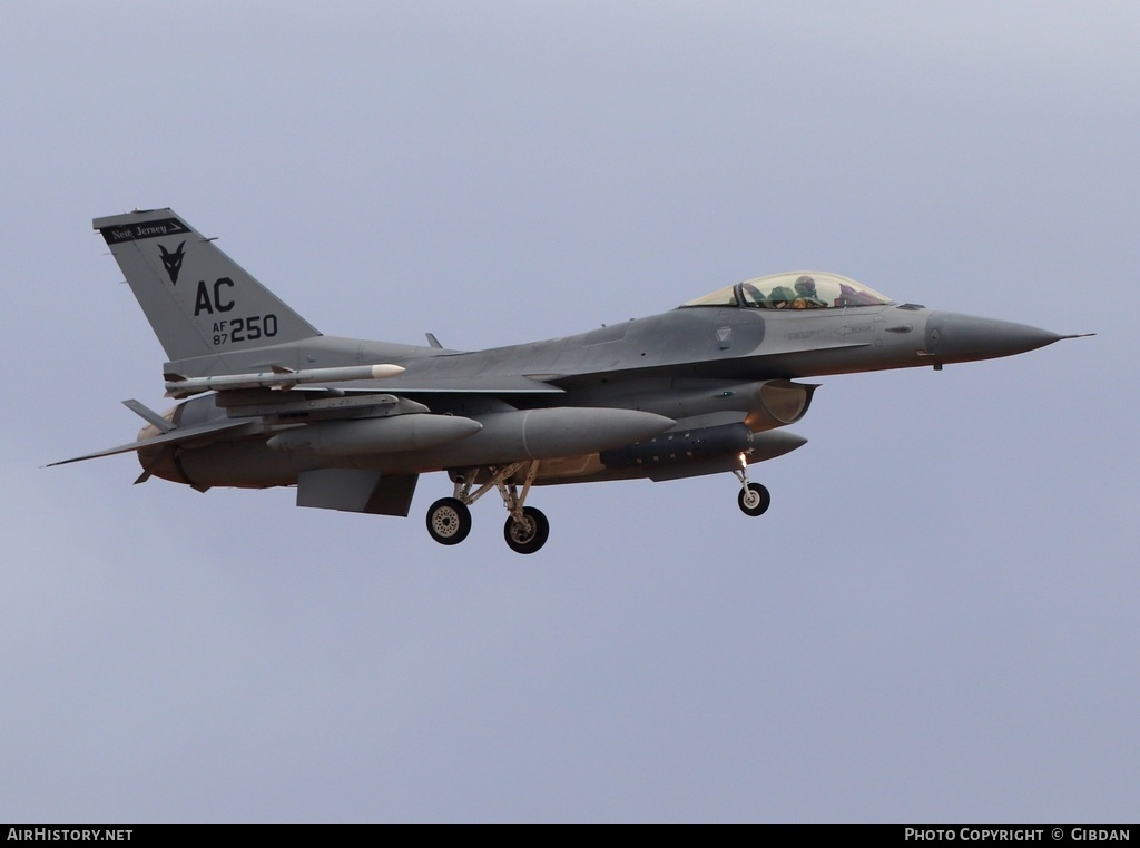 Aircraft Photo of 87-0250 / AF87-250 | General Dynamics F-16C Fighting Falcon | USA - Air Force | AirHistory.net #613370