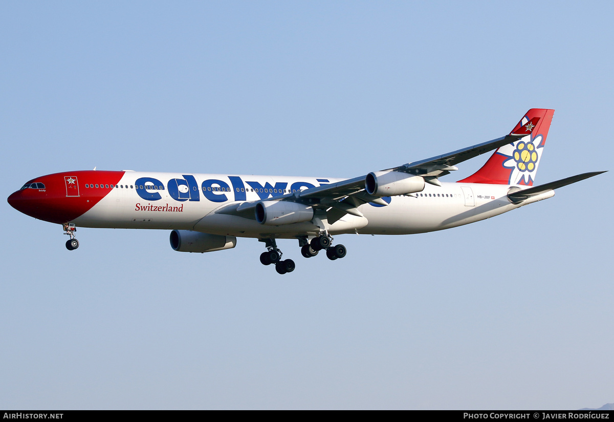 Aircraft Photo of HB-JMF | Airbus A340-313E | Edelweiss Air | AirHistory.net #613410