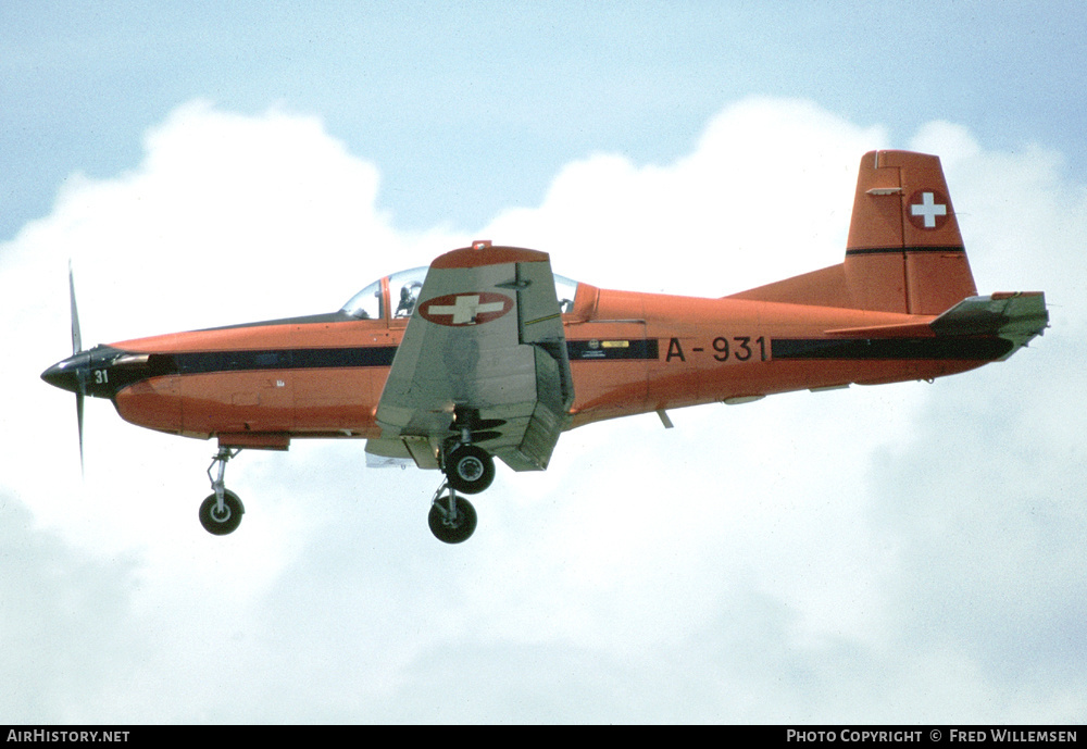 Aircraft Photo of A-931 | Pilatus PC-7 | Switzerland - Air Force | AirHistory.net #613452