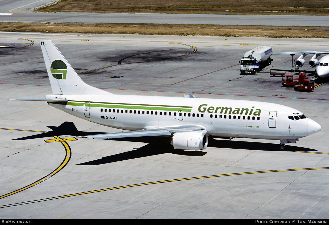 Aircraft Photo of D-AGEE | Boeing 737-35B | Germania | AirHistory.net #614265