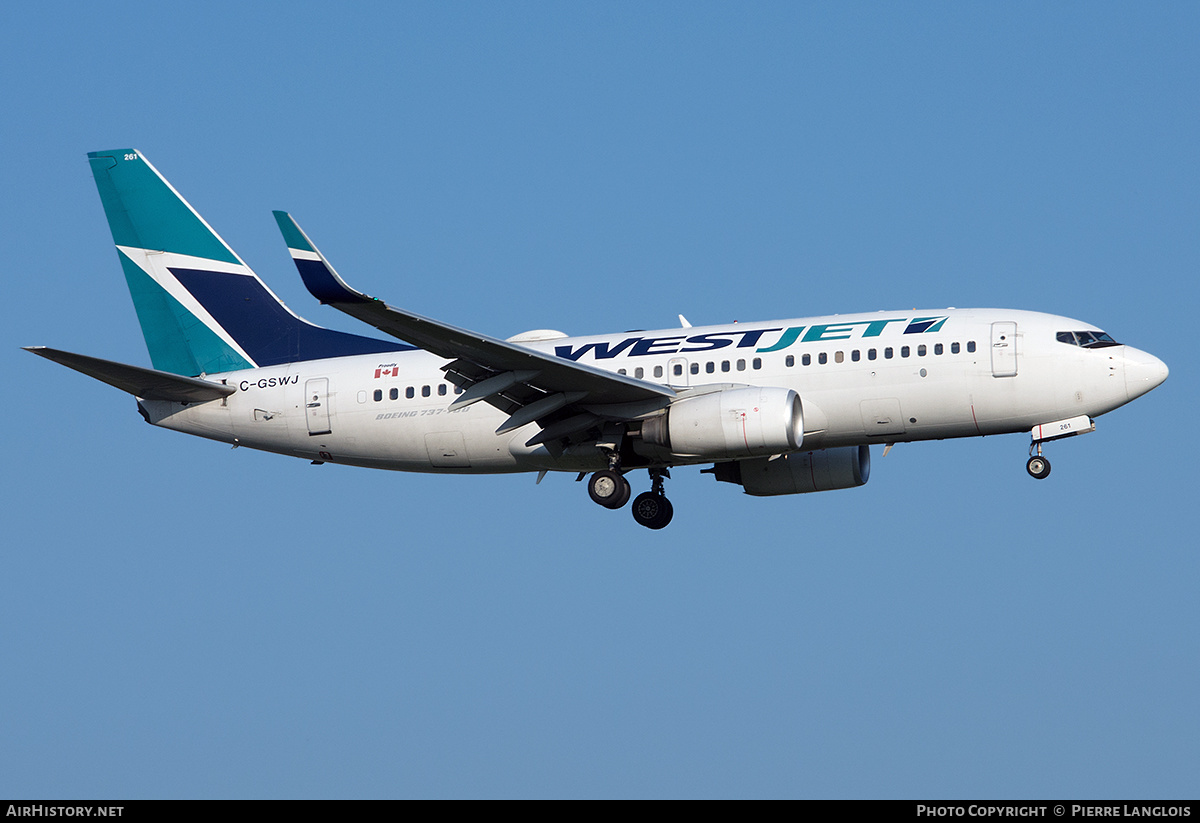 Aircraft Photo of C-GSWJ | Boeing 737-7CT | WestJet | AirHistory.net #614879