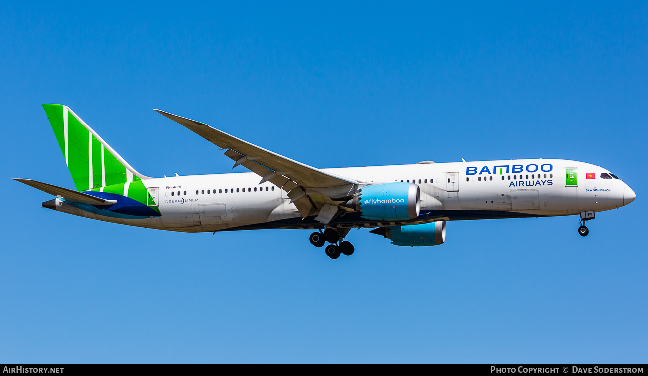 Aircraft Photo of VN-A818 | Boeing 787-9 Dreamliner | Bamboo Airways | AirHistory.net #614928