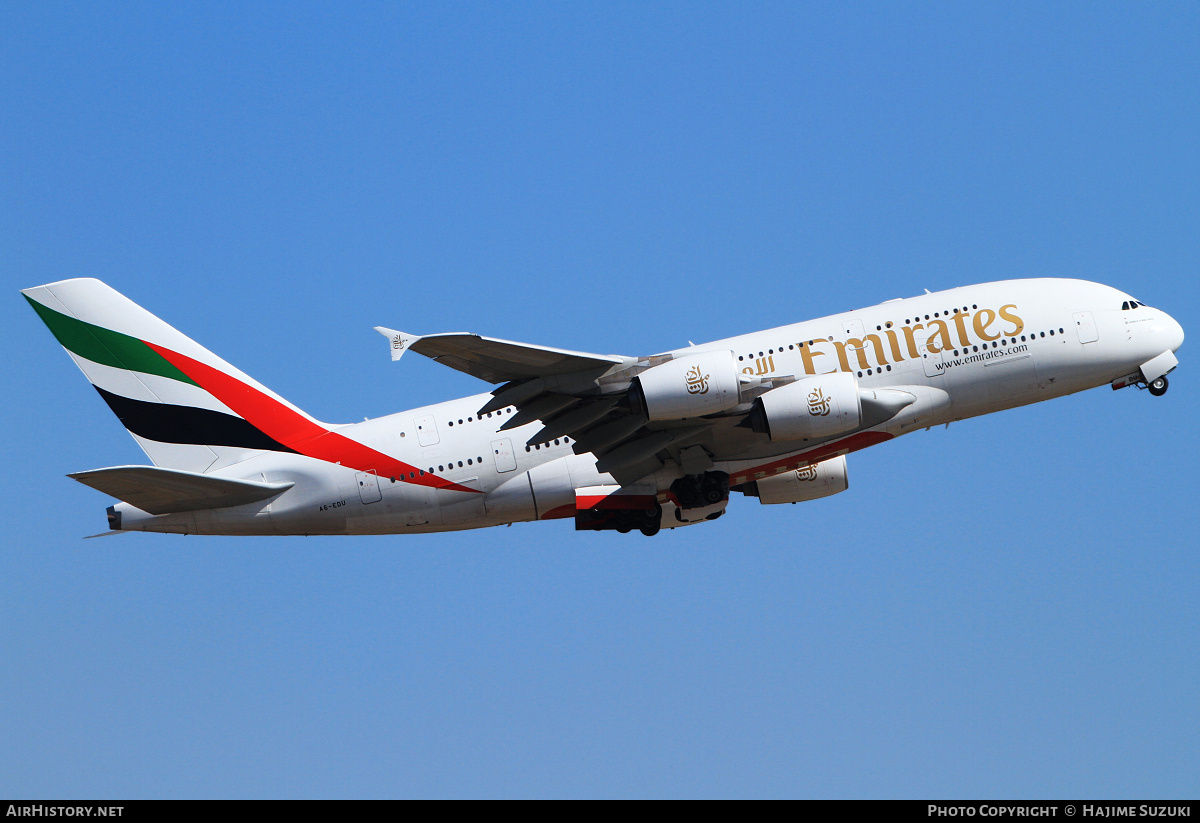 Aircraft Photo of A6-EDU | Airbus A380-861 | Emirates | AirHistory.net #615158