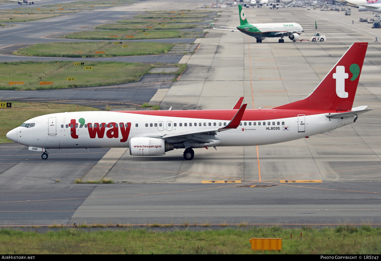 Aircraft Photo of HL8095 | Boeing 737-8Q8 | T'way Air | AirHistory.net #615426