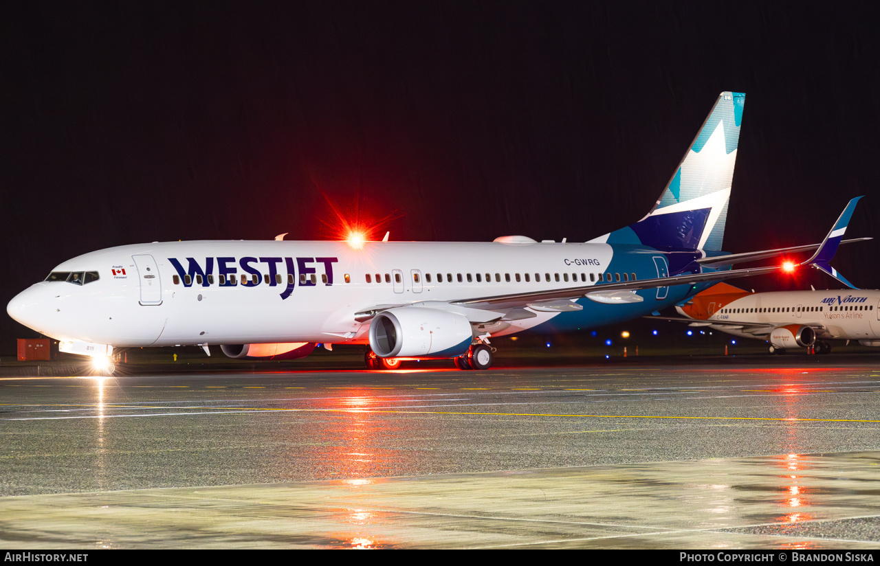 Aircraft Photo of C-GWRG | Boeing 737-8CT | WestJet | AirHistory.net #616111