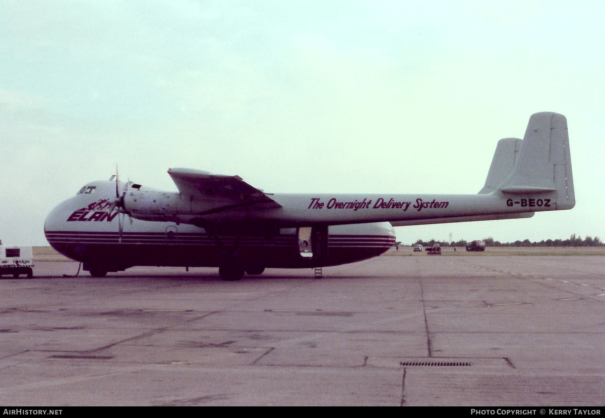 Aircraft Photo of G-BEOZ | Armstrong Whitworth AW-650 Argosy 101 | Elan Overnight Delivery System | AirHistory.net #616545