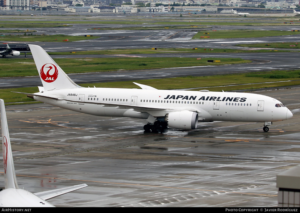 Aircraft Photo of JA848J | Boeing 787-8 Dreamliner | Japan Airlines - JAL | AirHistory.net #616587