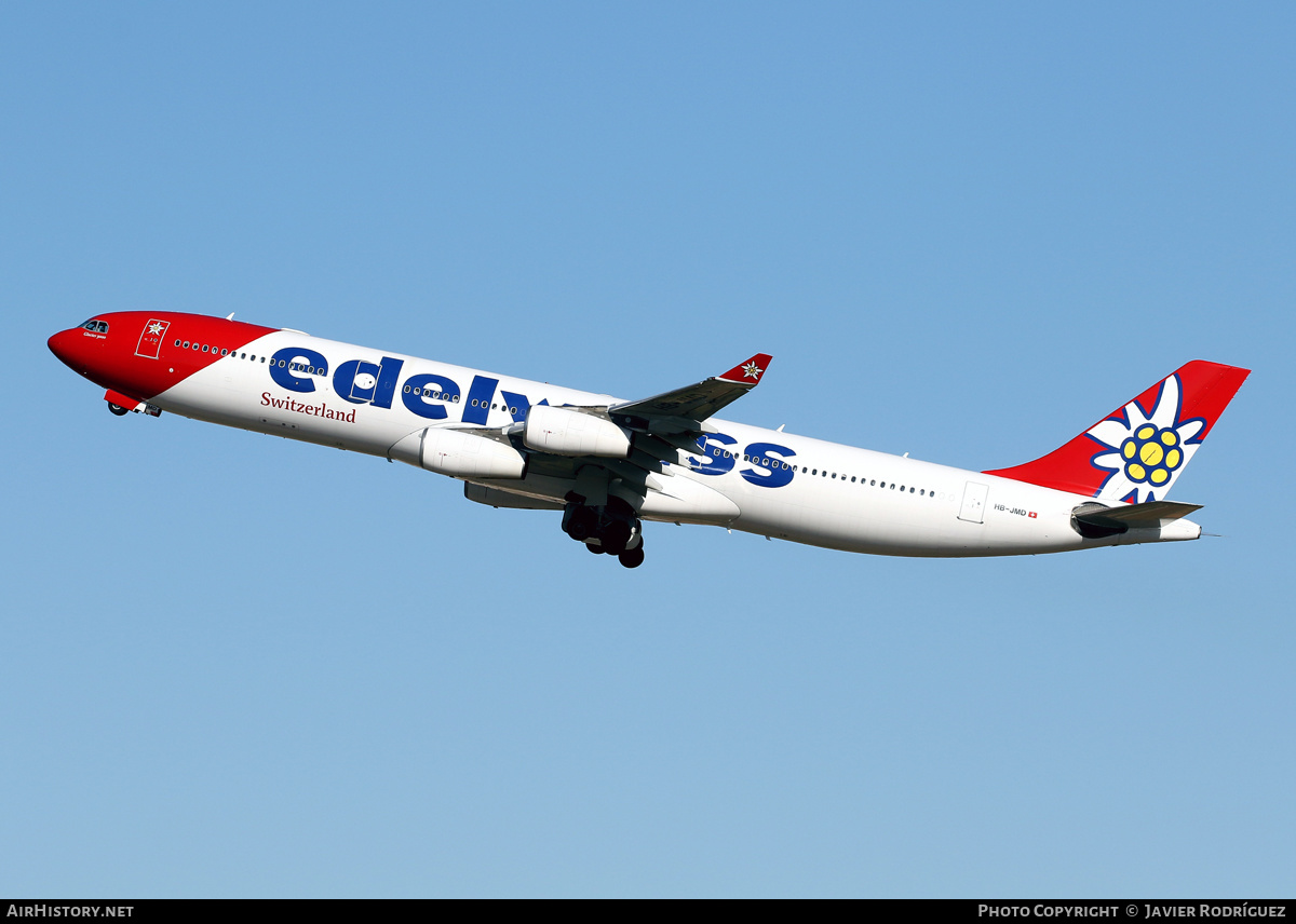 Aircraft Photo of HB-JMD | Airbus A340-313 | Edelweiss Air | AirHistory.net #616602