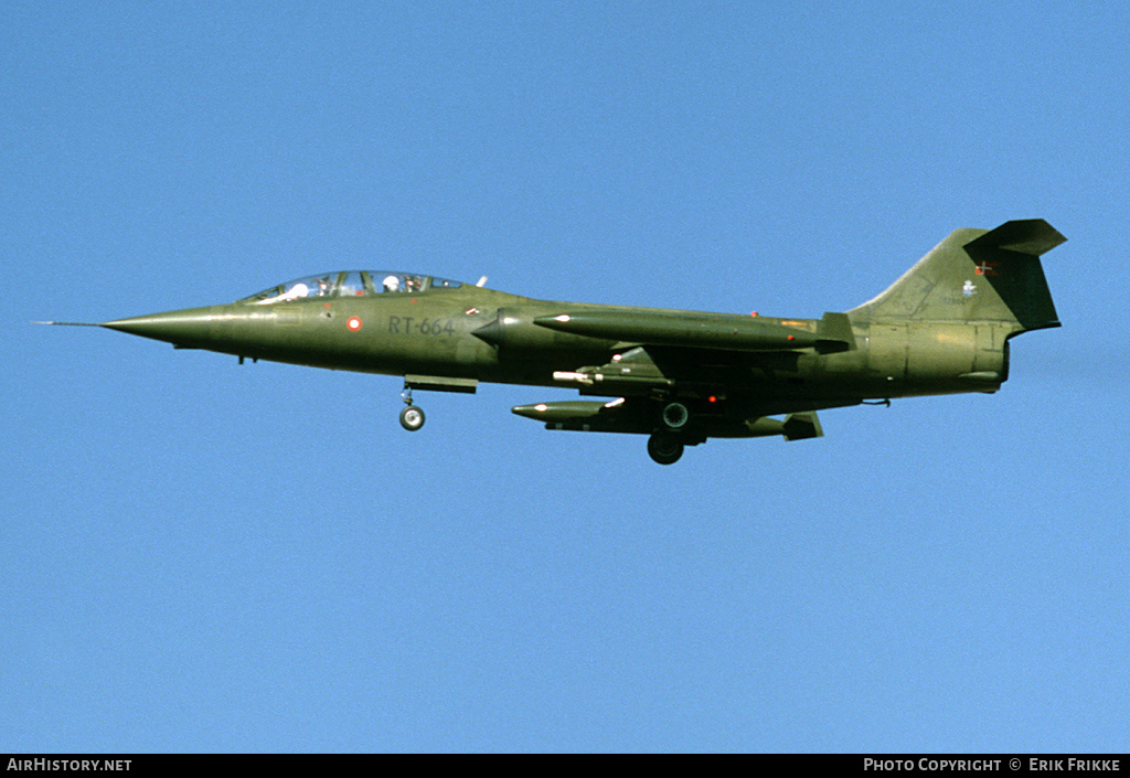 Aircraft Photo of RT-664 | Lockheed CF-104D Starfighter | Denmark - Air Force | AirHistory.net #616738