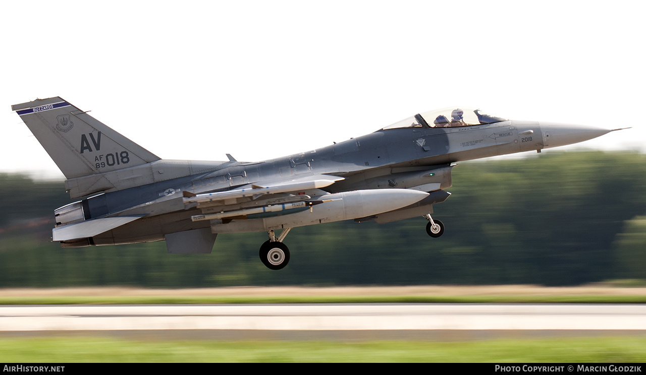 Aircraft Photo of 89-2018 / AF89-018 | Lockheed Martin F-16CM Fighting Falcon | USA - Air Force | AirHistory.net #616998