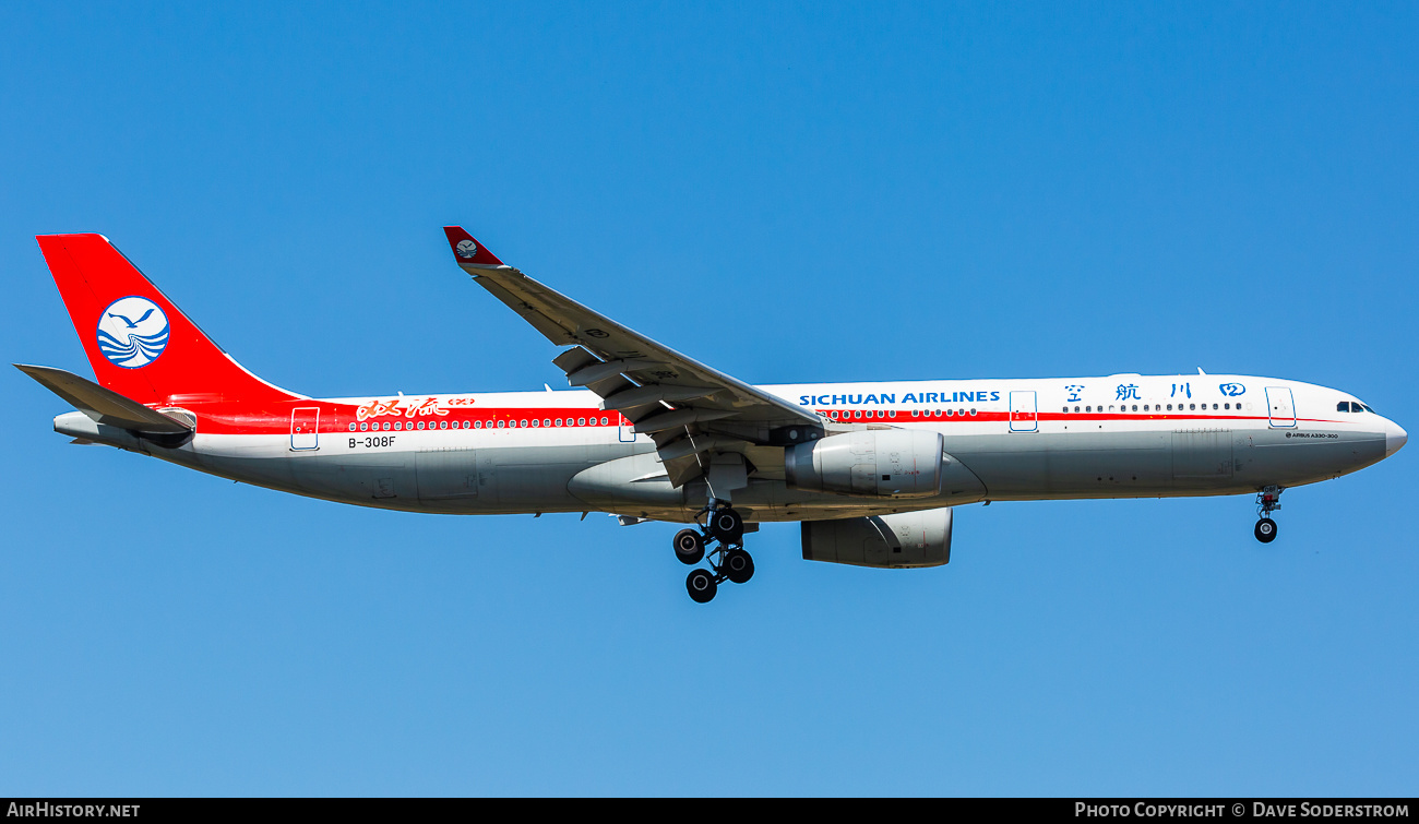 Aircraft Photo of B-308F | Airbus A330-343 | Sichuan Airlines | AirHistory.net #617011