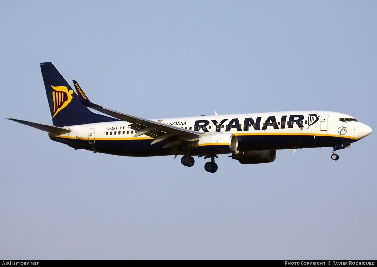 Aircraft Photo of EI-EKV | Boeing 737-8AS | Ryanair | AirHistory.net #617027
