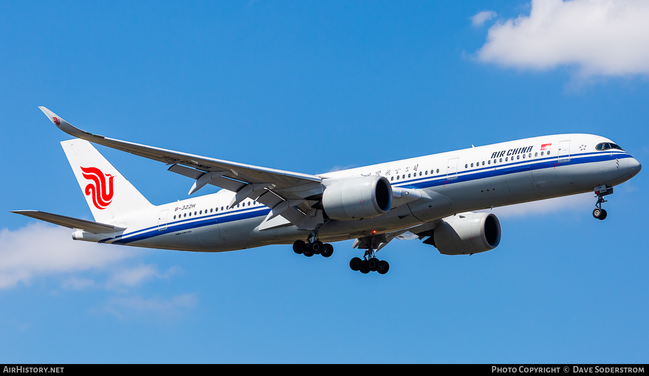 Aircraft Photo of B-322H | Airbus A350-941 | Air China | AirHistory.net #617080