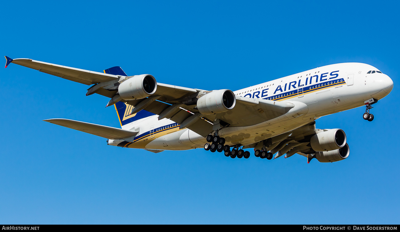 Aircraft Photo of 9V-SKM | Airbus A380-841 | Singapore Airlines | AirHistory.net #617881