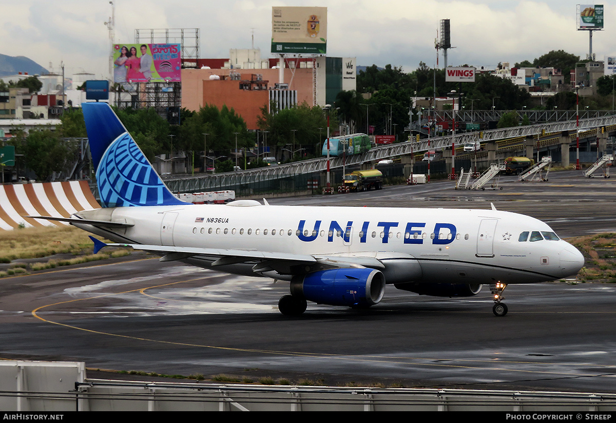 Aircraft Photo of N836UA | Airbus A319-131 | United Airlines | AirHistory.net #618149