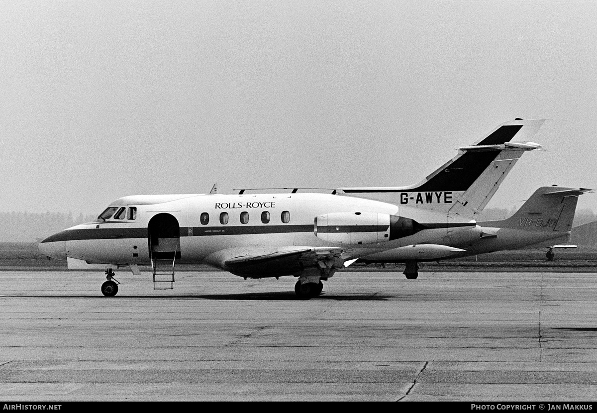 Aircraft Photo of G-AWYE | Hawker Siddeley HS-125-1B/S522 | Rolls-Royce | AirHistory.net #618576