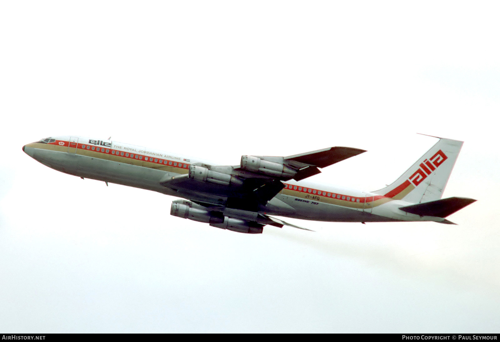 Aircraft Photo of JY-AFQ | Boeing 707-344C | Alia - The Royal Jordanian Airline | AirHistory.net #618600