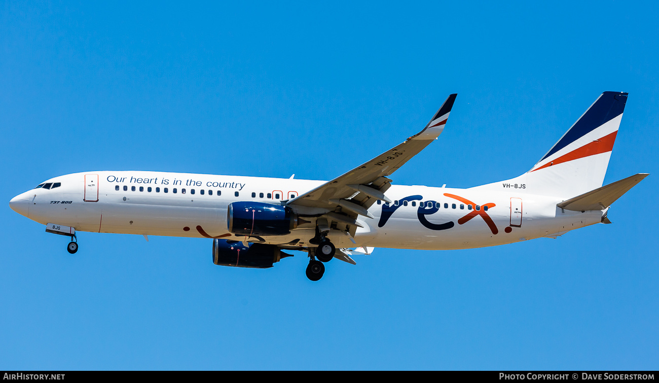 Aircraft Photo of VH-8JS | Boeing 737-8SA | REX - Regional Express | AirHistory.net #619320