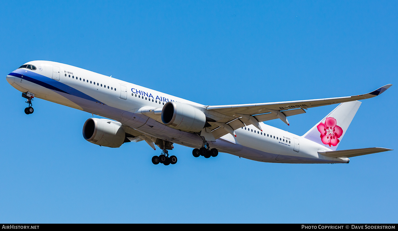 Aircraft Photo of B-18916 | Airbus A350-941 | China Airlines | AirHistory.net #619327