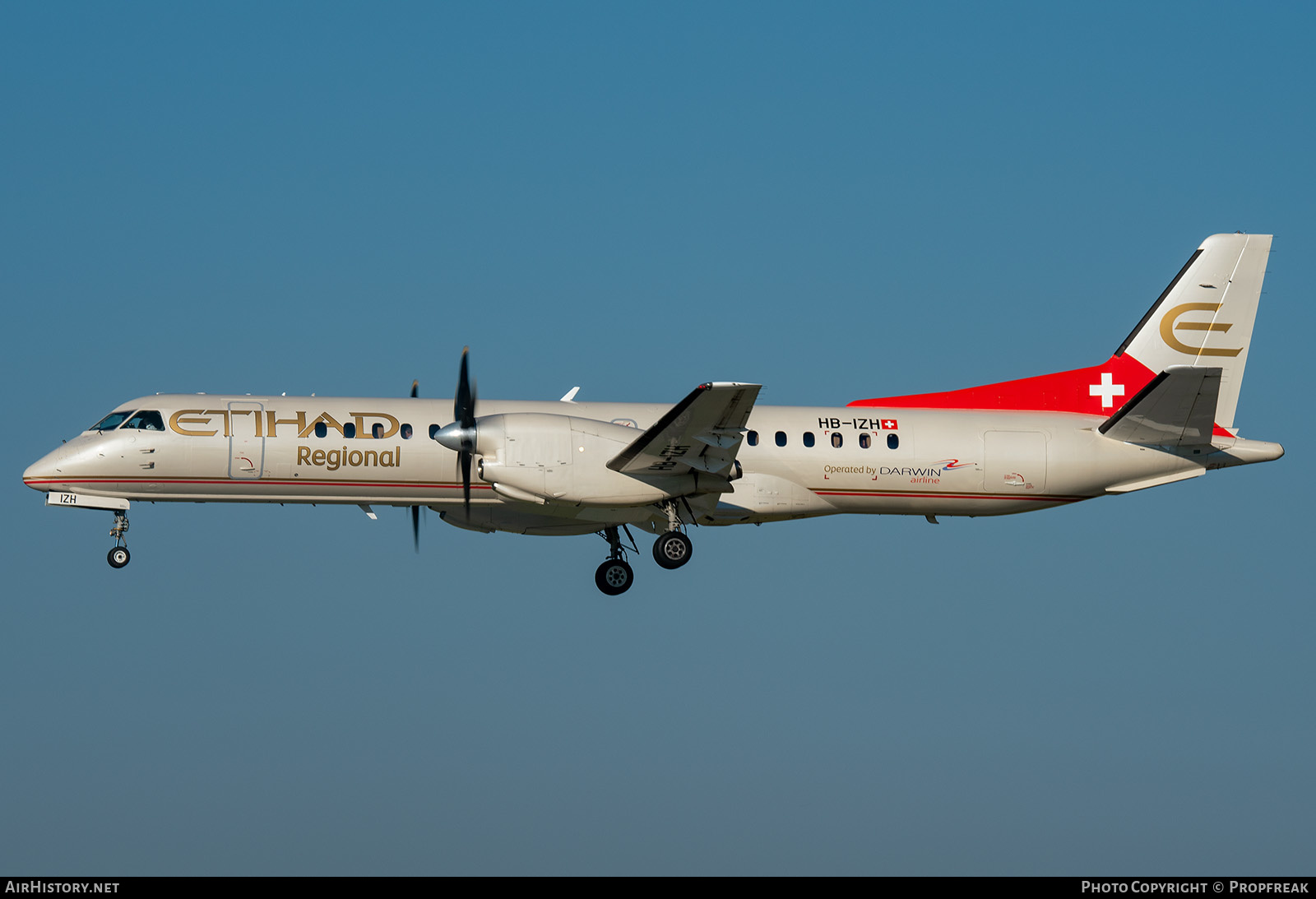 Aircraft Photo of HB-IZH | Saab 2000 | Etihad Regional | AirHistory.net #619410