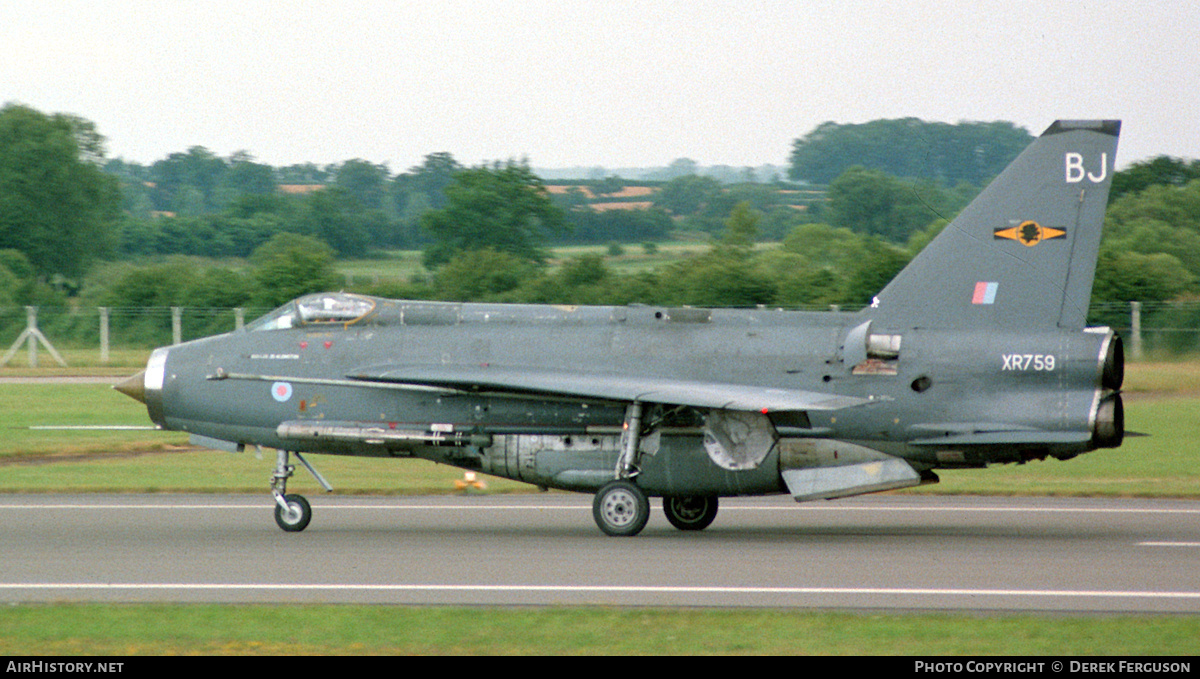 Aircraft Photo of XR759 | English Electric Lightning F6 | UK - Air Force | AirHistory.net #619611