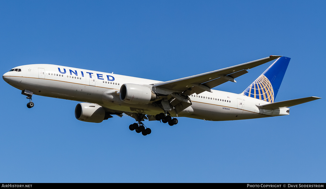 Aircraft Photo of N782UA | Boeing 777-222/ER | United Airlines | AirHistory.net #619670