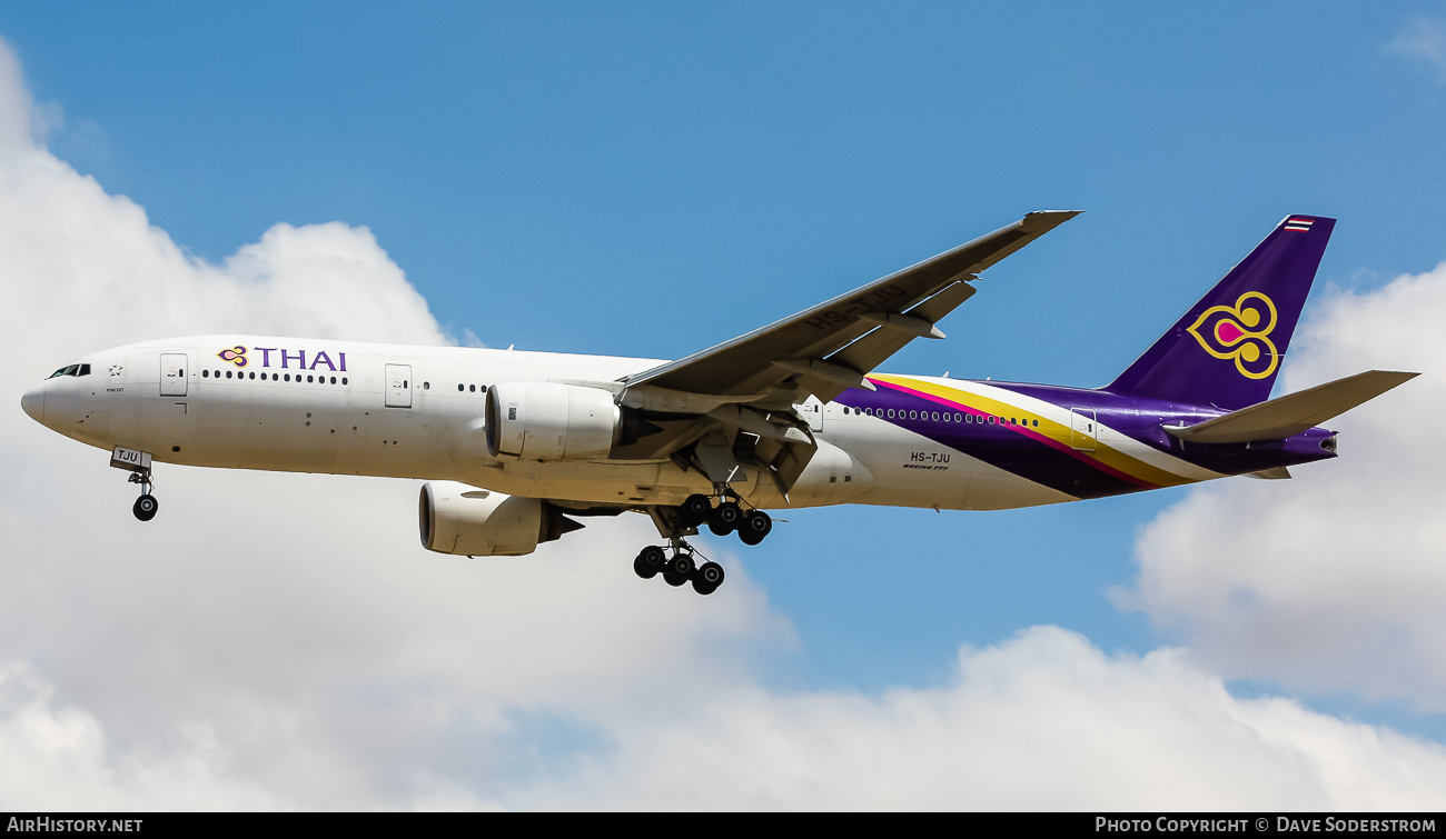 Aircraft Photo of HS-TJU | Boeing 777-2D7/ER | Thai Airways International | AirHistory.net #619727