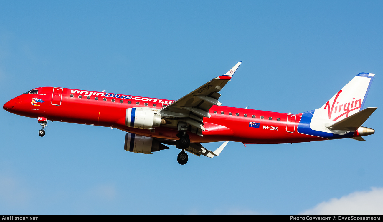Aircraft Photo of VH-ZPK | Embraer 190AR (ERJ-190-100IGW) | Virgin Blue Airlines | AirHistory.net #619728