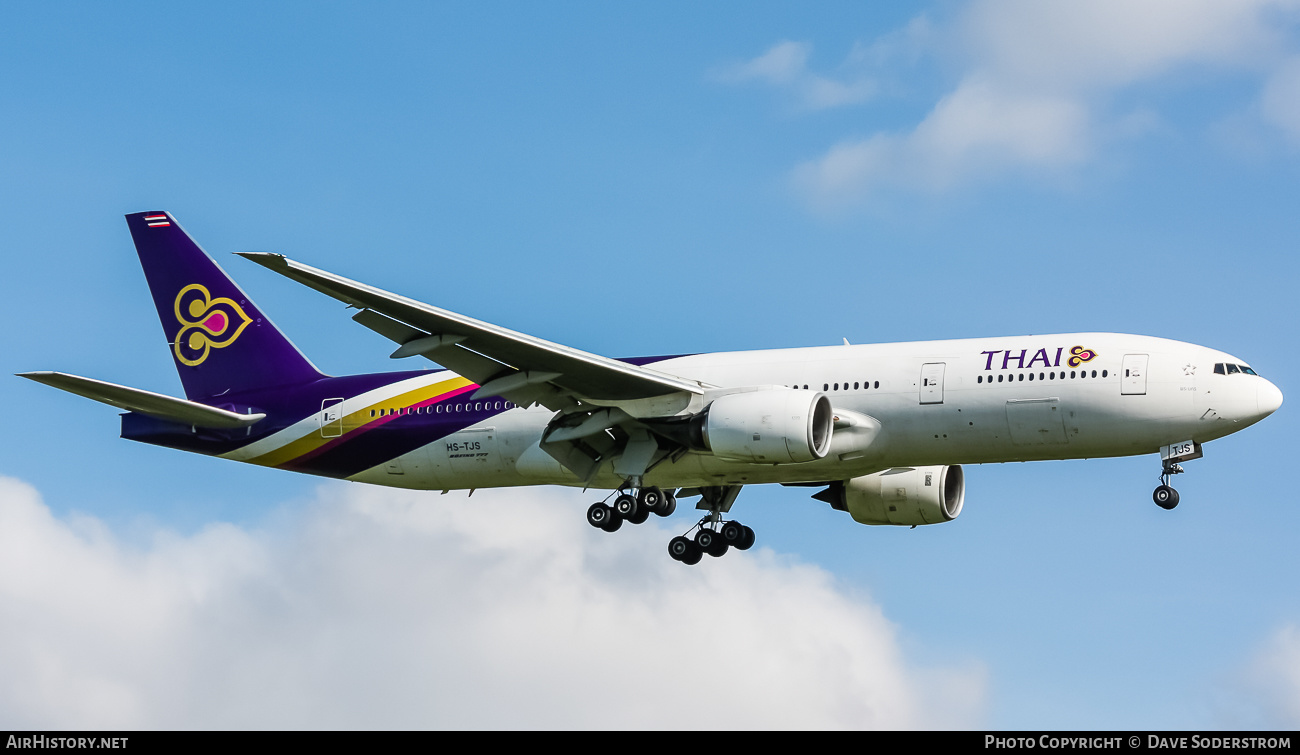 Aircraft Photo of HS-TJS | Boeing 777-2D7/ER | Thai Airways International | AirHistory.net #619729