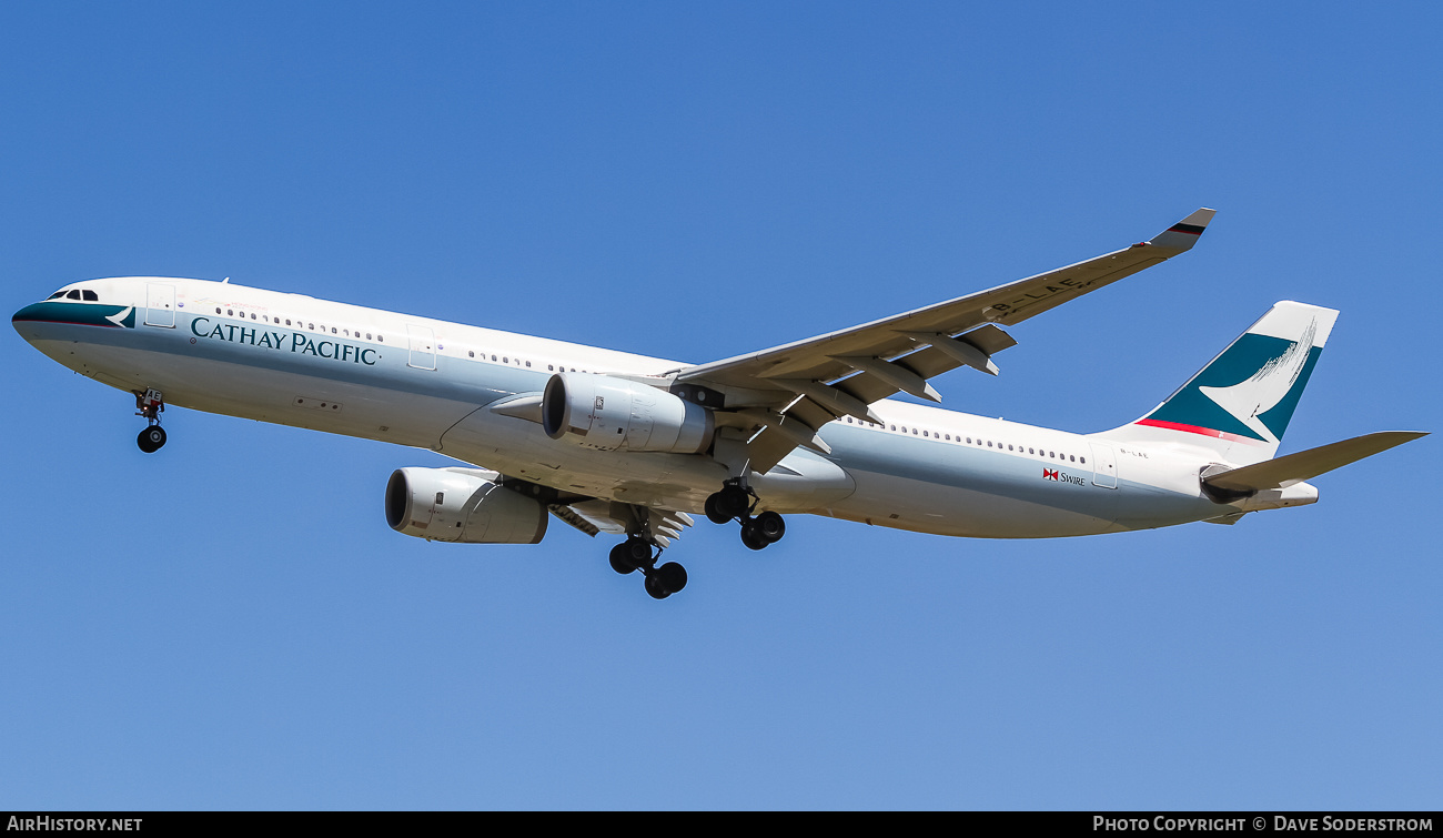 Aircraft Photo of B-LAE | Airbus A330-343 | Cathay Pacific Airways | AirHistory.net #619731