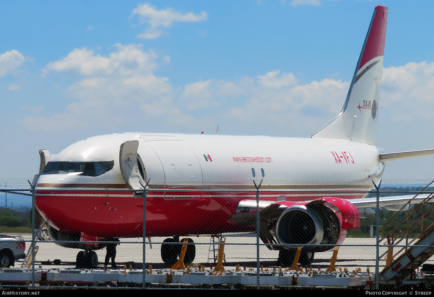 Aircraft Photo of XA-VFJ | Boeing 737-4Q8(SF) | Aeronaves TSM - Transportes Saltillo Monterrey | AirHistory.net #619781