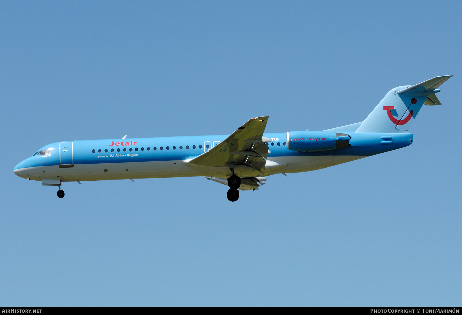 Aircraft Photo of OO-TUF | Fokker 100 (F28-0100) | Jetair | AirHistory.net #619979