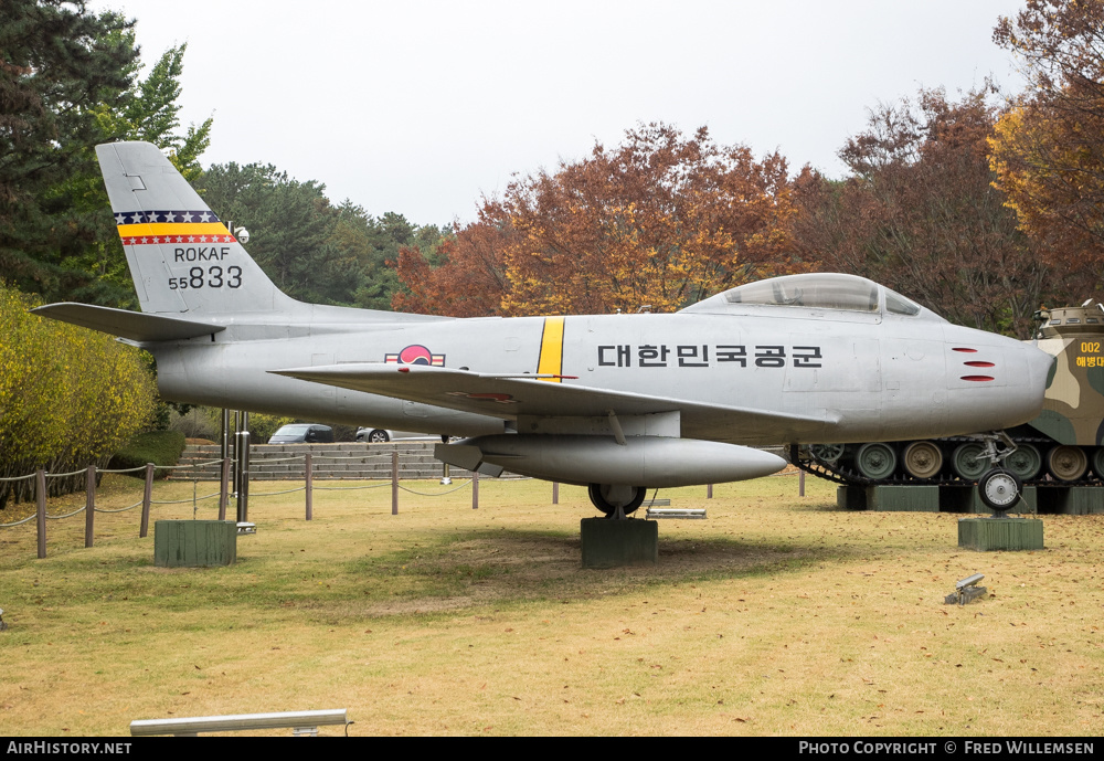 Aircraft Photo of 55-833 | North American F-86F Sabre | South Korea - Air Force | AirHistory.net #619990