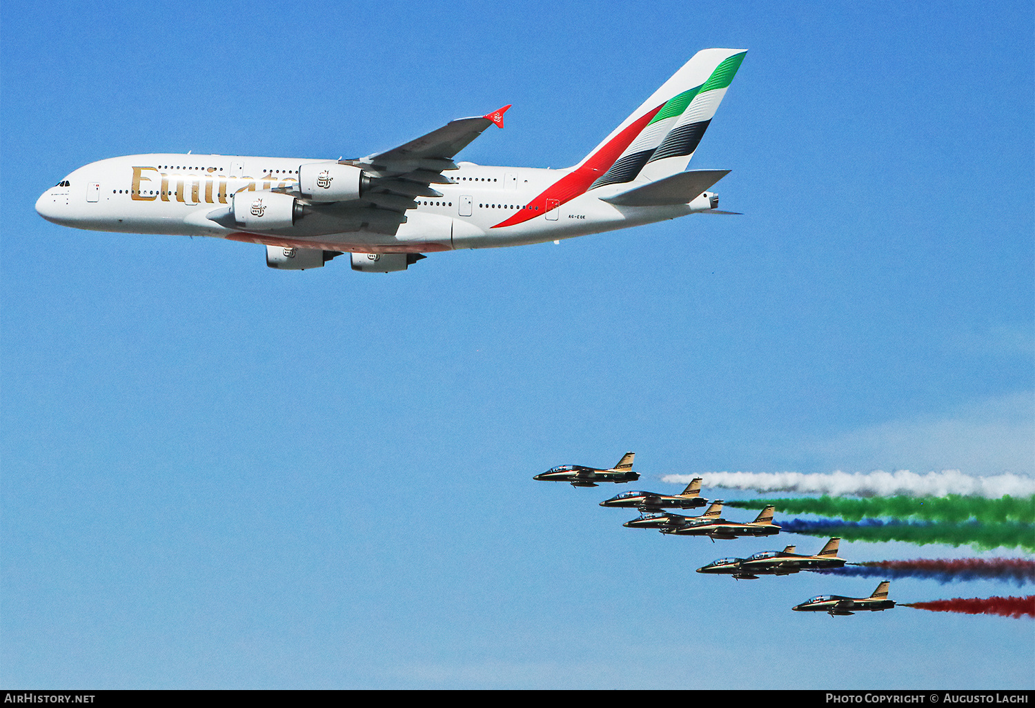 Aircraft Photo of A6-EOE | Airbus A380-861 | Emirates | Dubai Airshow 2023 | AirHistory.net #620750