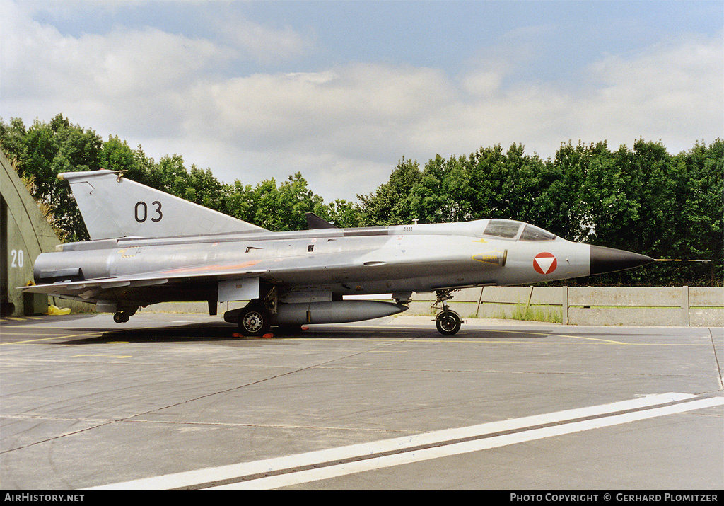 Aircraft Photo of 03 | Saab J35Oe Draken | Austria - Air Force | AirHistory.net #621587