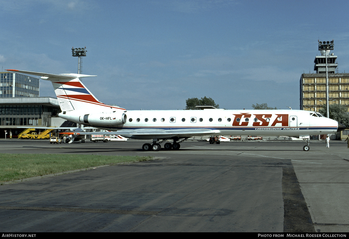 Aircraft Photo of OK-HFL | Tupolev Tu-134A | ČSA - Československé Aerolinie - Czechoslovak Airlines | AirHistory.net #621609