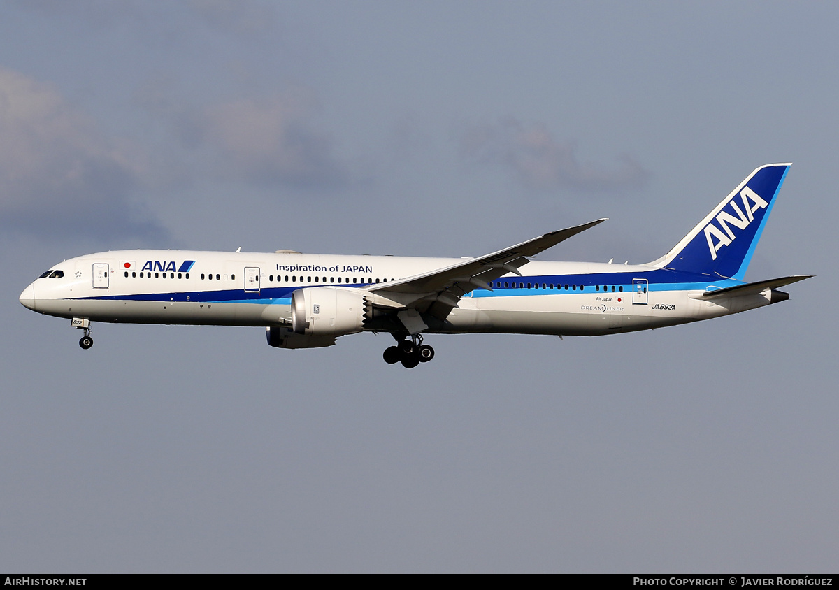 Aircraft Photo of JA892A | Boeing 787-9 Dreamliner | All Nippon Airways - ANA | AirHistory.net #621697