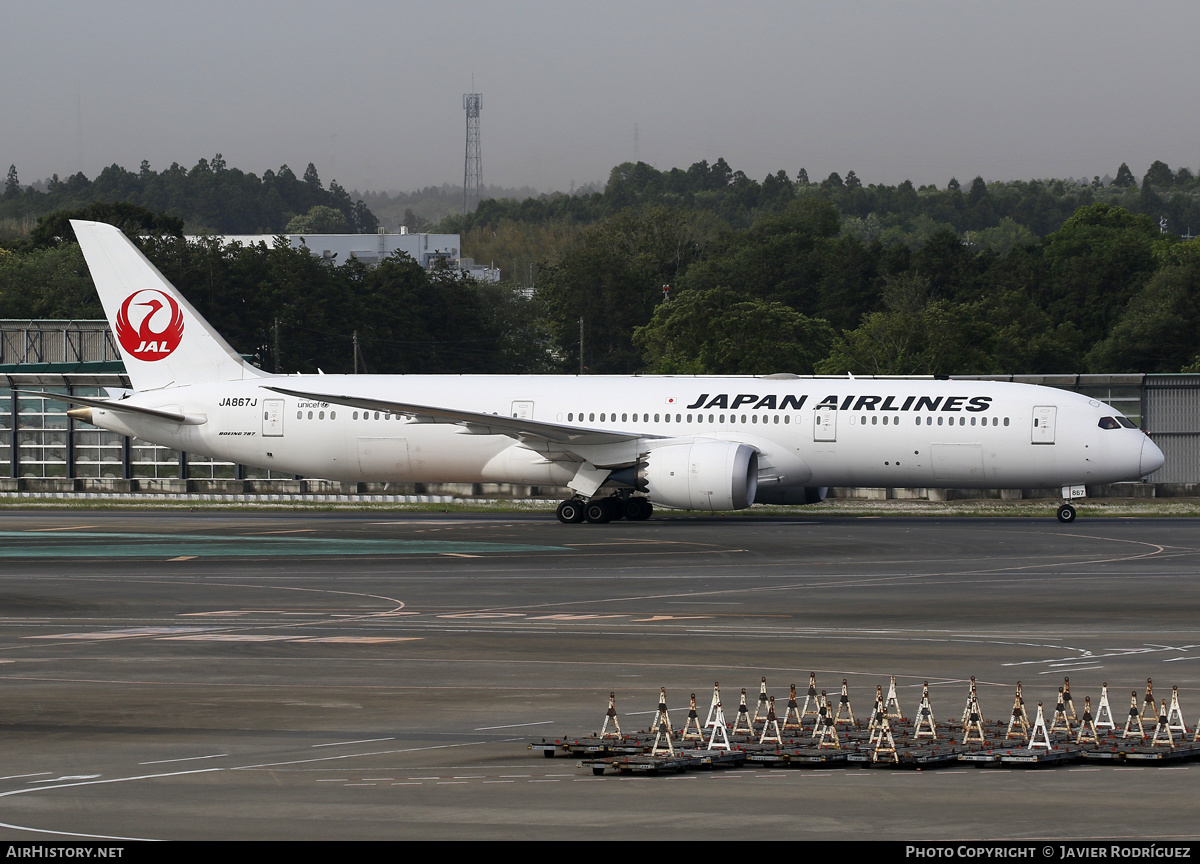 Aircraft Photo of JA867J | Boeing 787-9 Dreamliner | Japan Airlines - JAL | AirHistory.net #621718