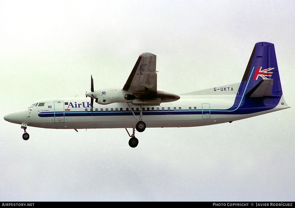 Aircraft Photo of G-UKTA | Fokker 50 | Air UK | AirHistory.net #621726