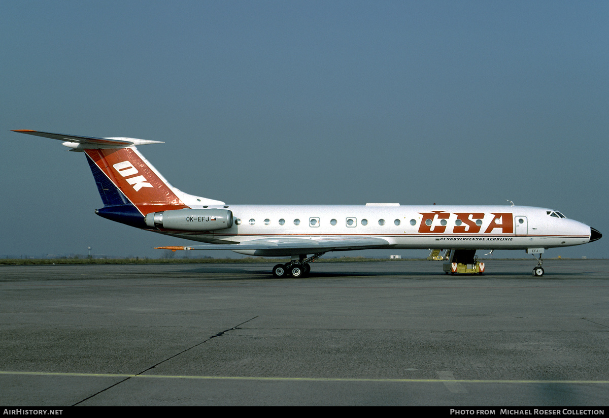 Aircraft Photo of OK-EFJ | Tupolev Tu-134A | ČSA - Československé Aerolinie - Czechoslovak Airlines | AirHistory.net #621728