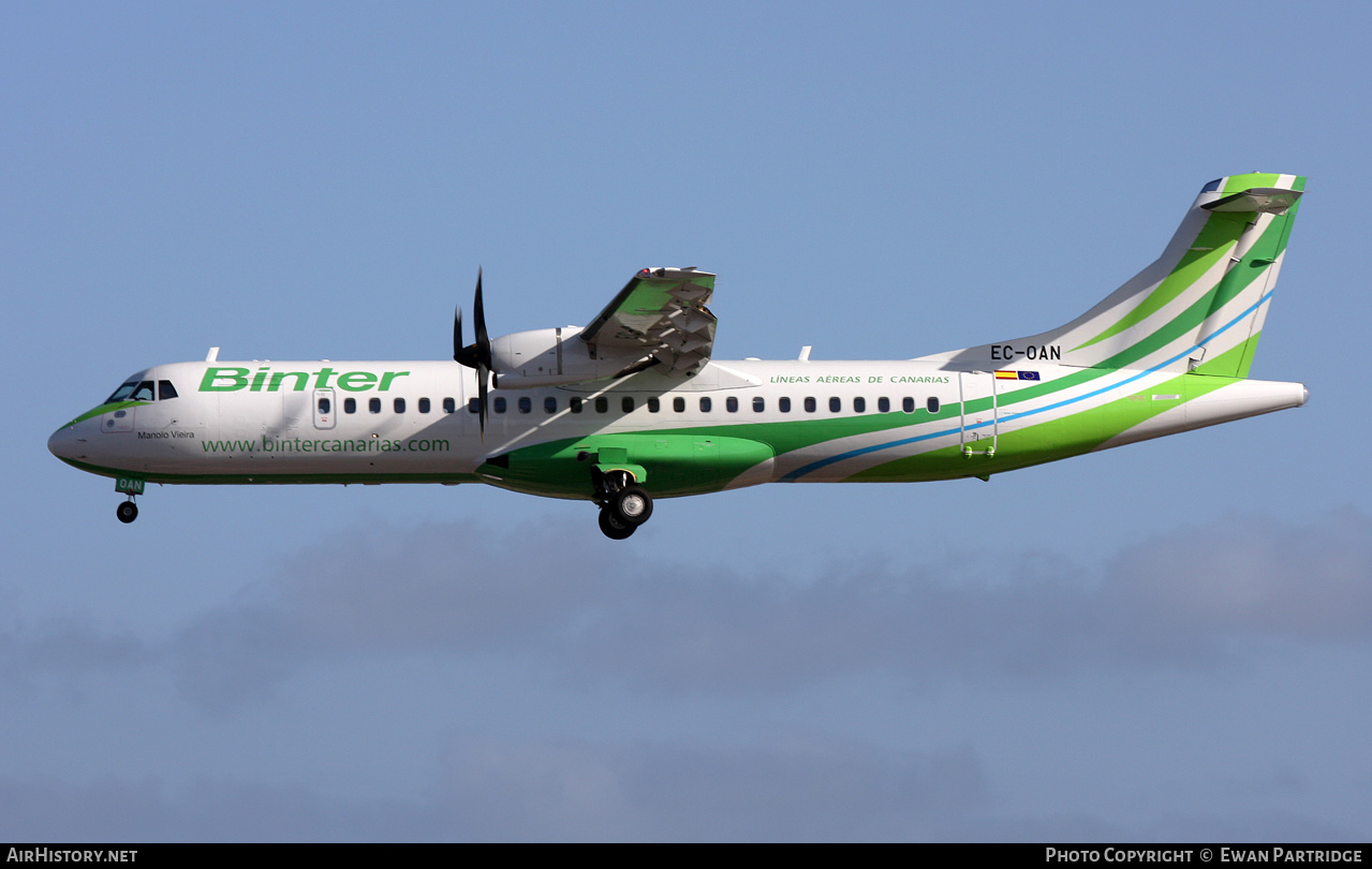 Aircraft Photo of EC-OAN | ATR ATR-72-600 (ATR-72-212A) | Binter Canarias | AirHistory.net #622113