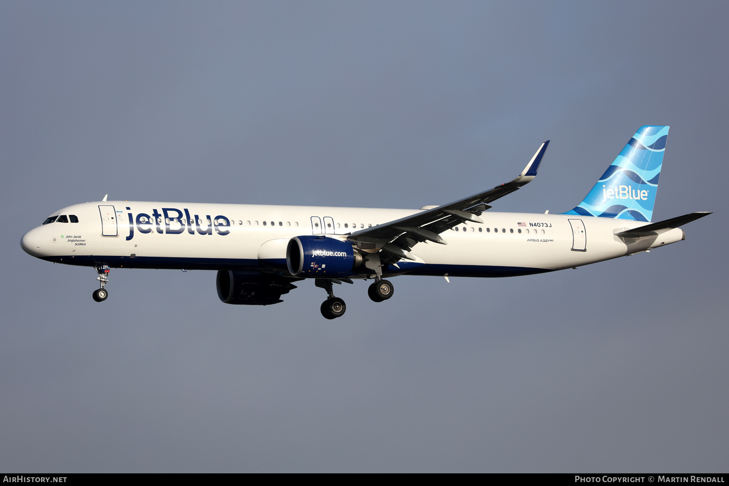 Aircraft Photo of N4073J | Airbus A321-271NX | JetBlue Airways | AirHistory.net #622120