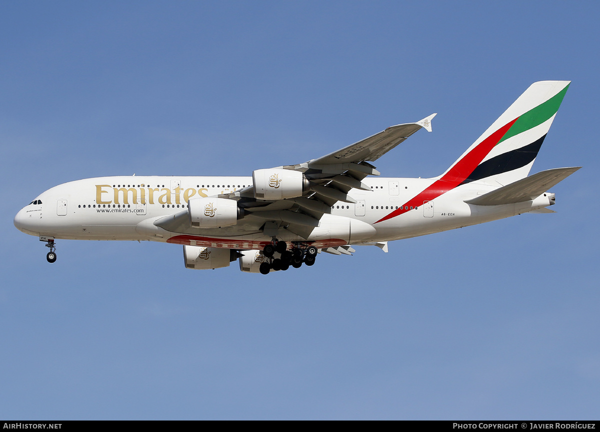 Aircraft Photo of A6-EEH | Airbus A380-861 | Emirates | AirHistory.net #622679