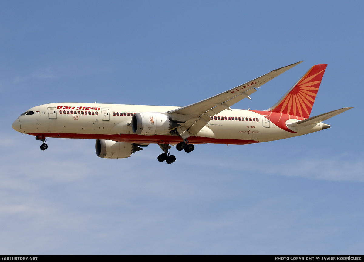 Aircraft Photo of VT-ANS | Boeing 787-8 Dreamliner | Air India | AirHistory.net #622706