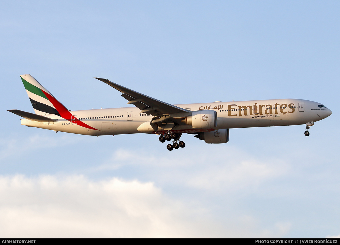 Aircraft Photo of A6-EGE | Boeing 777-31H/ER | Emirates | AirHistory.net #622707
