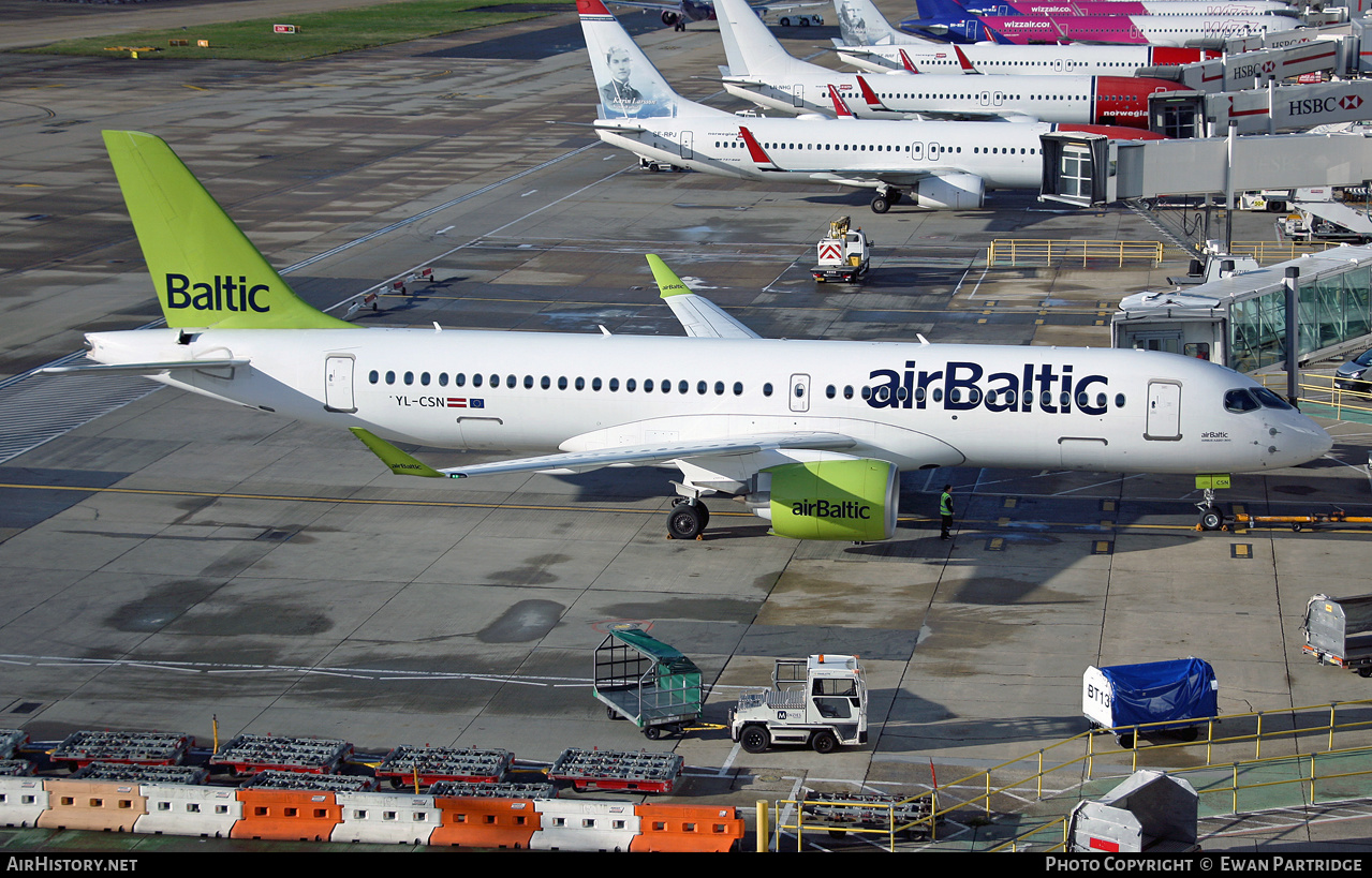 Aircraft Photo of YL-CSN | Airbus A220-371 (BD-500-1A11) | AirBaltic | AirHistory.net #622797